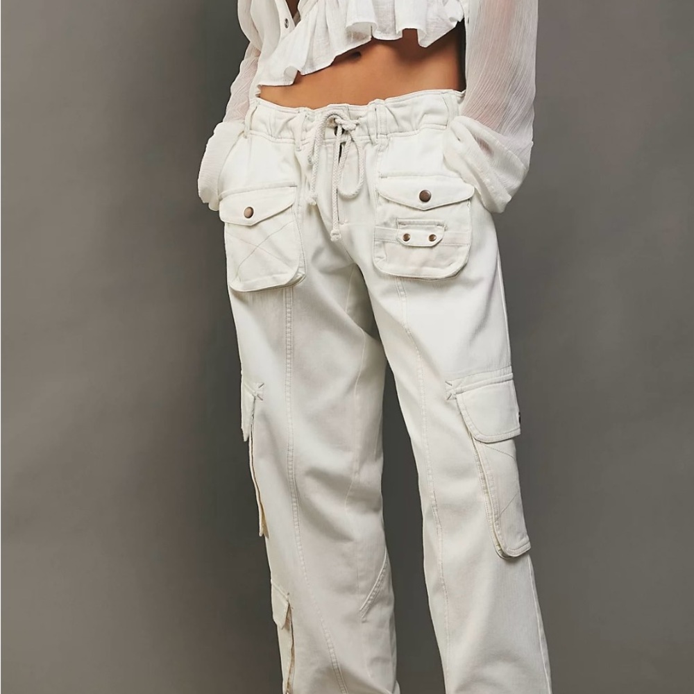 Cream Cargo Pants